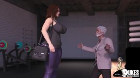 Big tit female wrestler loses match to huge cock luchadore