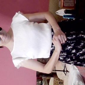 Mayu No.69 a Beautiful Girl with a Full Head Mask, Collar and Leash, She Is Sexually Trained