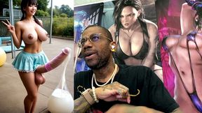 asian transgender girl filling up balloons with her transgender cum, ai generated