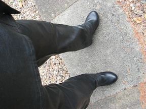 Leather Outfit in the Garden