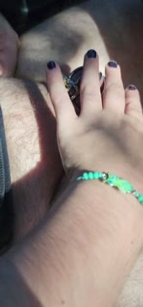 Risky Outside! Teasing him after locking him up!!!