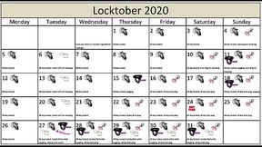 Locktober 2020 - The tasks that each proper chastity slave should perform that month of the year. You have to follow all the tasks consistently. You must not skip any task. Any task you miss for whatever reason, means your dick stays locked an extra day.