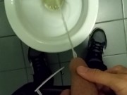Straight male teen pee/piss in public restroom/toilet/WC