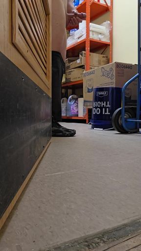 Caught stroking dick