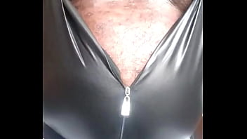 Tight Latex and Lycra Black Mature Muscle Nipple Solo Nippleplay Scenes