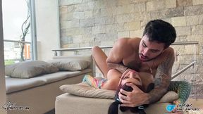 Fuck me Harder, Daddy! Petite Submissive Slut with Big Tits gets really Rough Sex and a Creampie