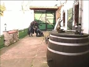 German Dominas Train Dog Slave in Dungeon