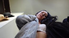 Straddled Fuzzy Robe Tease