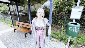 pov anal creampie sex for slim bavarian blonde girl after oktoberfest pick up at bus stop