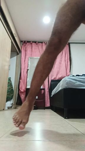 Man Exercising, Sweating and Masturbating