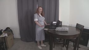 Frozen Maid Stripped and Fucked onTable 1