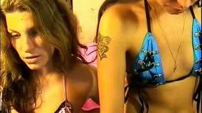 Two wondrous webcam girls with nice titties were teasing me with show
