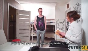TUTOR4K Tricky guy lures sexy tutor with delicious tits into quick sex
