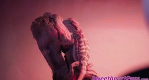 Big Tits cougar makes turned on teen woman to multiple climax