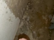 Arab Male Peeing in closed down factory. عربي يتبول