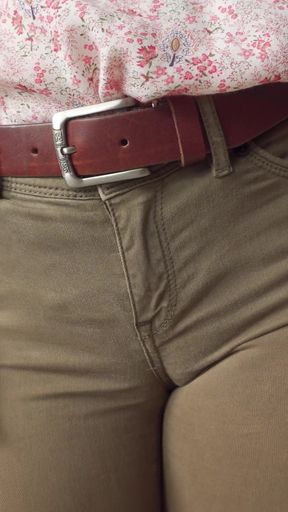 Naughty Colleague Showing off Wedgie Pussy