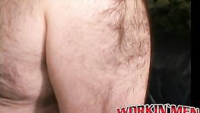 ”Beefy bear stroking unshaved prick before cumshot solo”