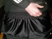 I cum on my Adidas track pants