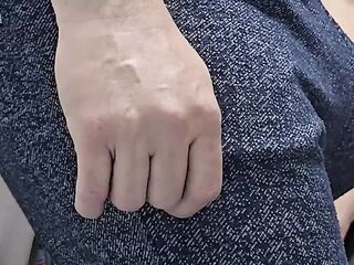Stranger Man Ejaculate by Cutie's Hand In a Crowded Bus