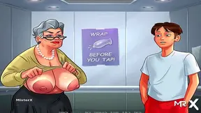 Seductive Milf Step-Granny Tempts Lover in Hot Elevator Tryst
