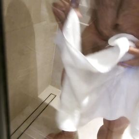 Playing in my hotelroom - hard cock and cum