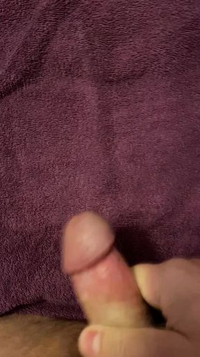 Bedroom wank with pre cum