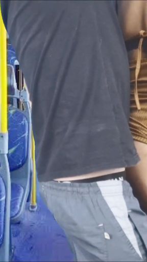 Jaw-dropping moment from &quot;Naughty thigh hottie inside public transport and cums in her big ass&quot;