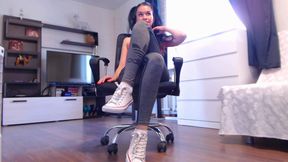 Sneakers, socks and feet teasing