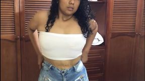 Hot Teen Stripper Taunts with Vibrator Orgasm