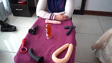 Femdom Spin the Bottle - Anal Toys Fun Until Prostate Orgasm! RED Video