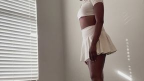 Tennis Skirt Ebony Ballbusting