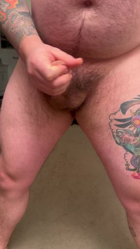 Bear with Fat Cock Blows His Load All Over the Camera