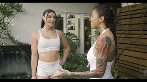 TRANSFIXED - Leah Hayes And Ravyn Alexa Turn Jogging Crush Into Wild Trans Hardcore 69 Fuck