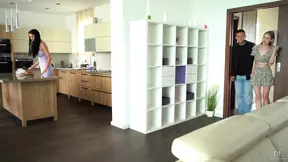 Two hot lesbian girls fuck and eat pussy at a fuck fest