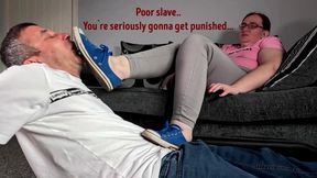 Poor slave.. You`re seriously gonna get punished... Evil face kicking 😂