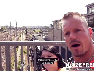 Risky Outdoor Sex with Nasty Brunette hair German mother I'd like to fuck