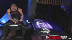 Naughty Dave Grey uses metal for his cock in this stunning performance