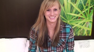 This petite blonde teen gets creampied