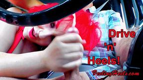 Drive 'n' Heels! - starring Nancy Heely - Episode 1 - Part 2 - Handjob Blowjob Cumshot while Driving - FHD