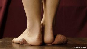 Bare Heels Crushing Dick with No Mercy (720HD)