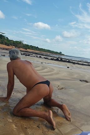 Ladysilva in Panties on the Beach Showing off Her Hot Ass