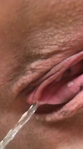 Be Downstairs While I Pee and Watch My Holes Open up. Close-up Pissing Pussy. Doggystyle