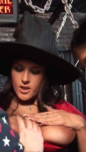 One lucky dick can feed and fuck two brunette whores   Clip 1