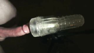 Engorged sinewy fuckpole fleshlight stroking