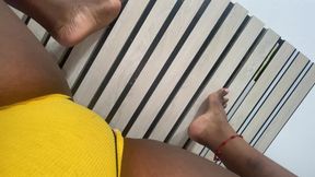 Neighbor masturbates until she gets all the milk out