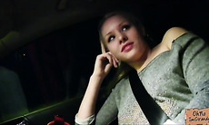 Sexy Russian blonde hitch hikes her way home and has sex in car