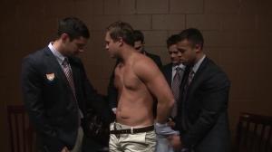 JizzOrgy.com: Gagging with muscle Mike De Marko next to piercing Micah Brandt
