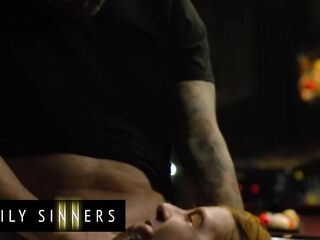 FAMILY SINNERS - Nasty Stepdad Screws His Step Daughter And This chab Explodes All Over Her Ginger Bush