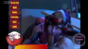 Busty Widowmaker Gets Fully Fucked in Animated Hentai Game Action