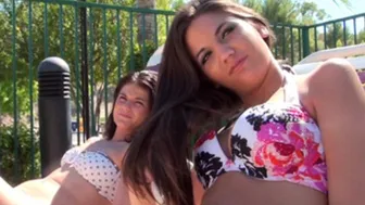 Blonde & Brunette Bikini Babes in Wild Group Sex and Lesbian Action